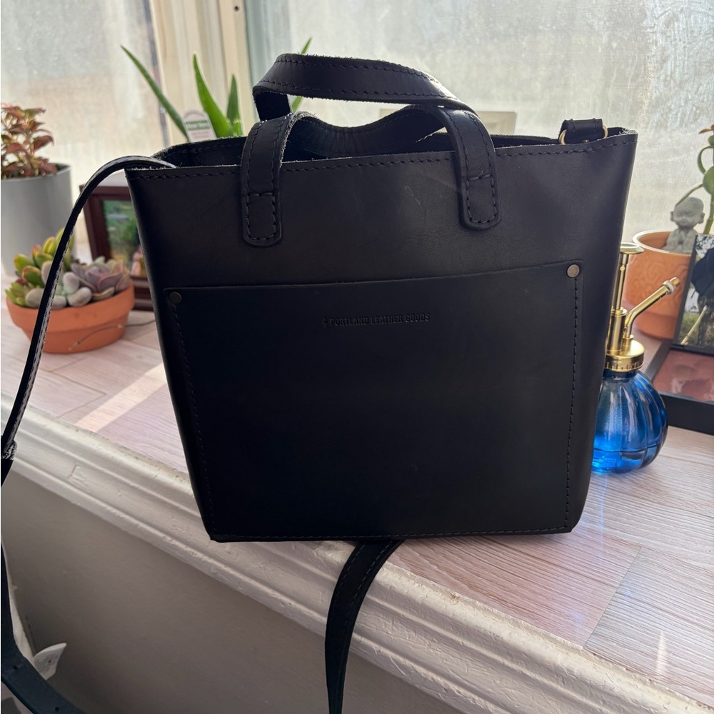 Portland leather mini crossbody tote